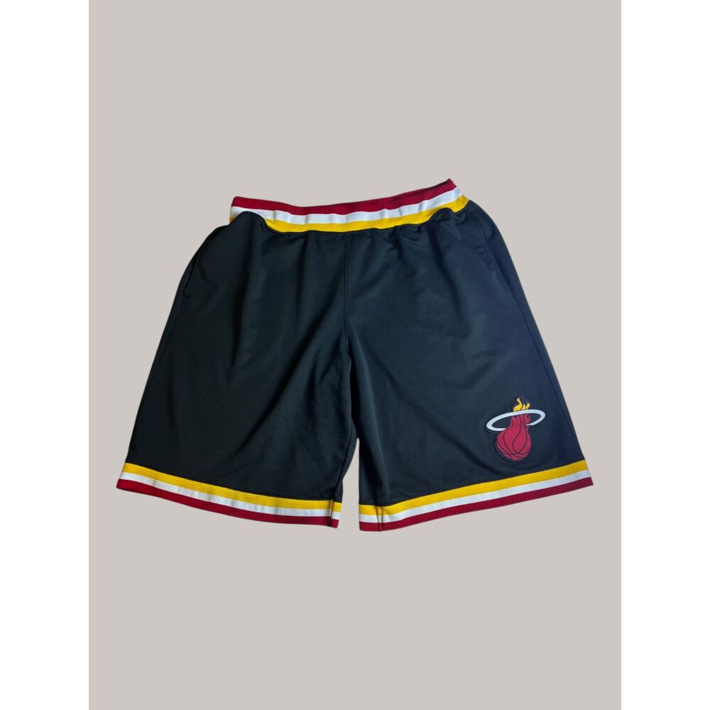 Miami Heat Fanatics NBA Basketball Shorts Men's Large Black Red Yellow